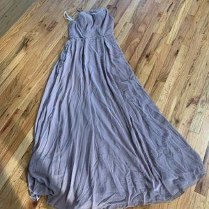 dear cleo chiffon evening gown size 8 taupe